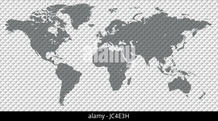 Vector intrecciate, strisce di carta legato pattern simile background. Worldmap monocromatica modello vuoto un bellissimo mondo mappa illustrazione. Illustrazione Vettoriale