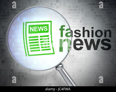 News concept: Giornali e Notizie di moda con vetro ottico Foto Stock