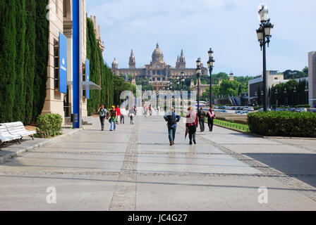 Reina Cristina Avenue. Barcellona, Spagna. Foto Stock