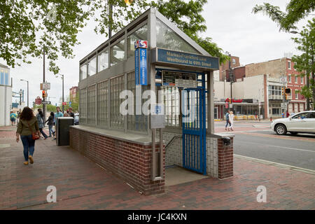 Ingresso al mercato setti-frankford linea 2a street market street Philadelphia STATI UNITI D'AMERICA Foto Stock