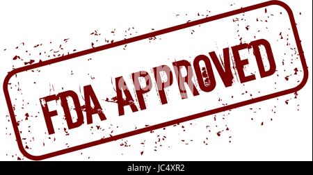 Turbati e approvata dalla FDA timbro grunge. Illustrazione Concetto di immagine Foto Stock