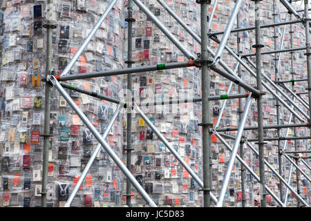 'Il Partenone di libri' dell'Argentino artista concettuale Marta Minujin, documenta 14 mostra, 2017, Kassel, Germania, Europa Foto Stock