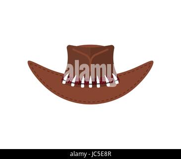 Australian Crocodile Hunter Cap. Cowboy marrone cappello isolato Illustrazione Vettoriale