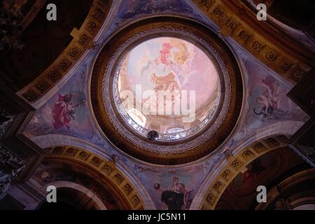 Il soffitto dipinto nella grande hall, Castle Howard Foto Stock