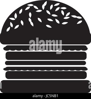 Hamburger piatto icona vettore Illustrazione Vettoriale