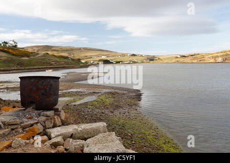 Vista del porto Howard insediamento, Isole Falkland Foto Stock