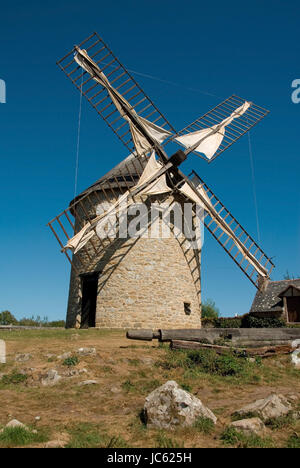 Francia, Bretagna Mont-Dol, mulino, windmill Frankreich, Bretagne, Muehle, Windmuehle Foto Stock