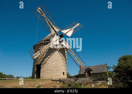 Francia, Bretagna Mont-Dol, mulino, windmill Frankreich, Bretagne, Muehle, Windmuehle Foto Stock