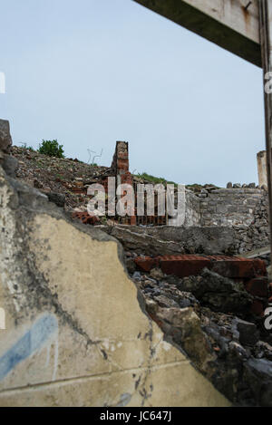 Rimane del demolito Glascote Hotel, Weston-super-Mare, dopo essere stata distrutta da un incendio nel 2010 Foto Stock