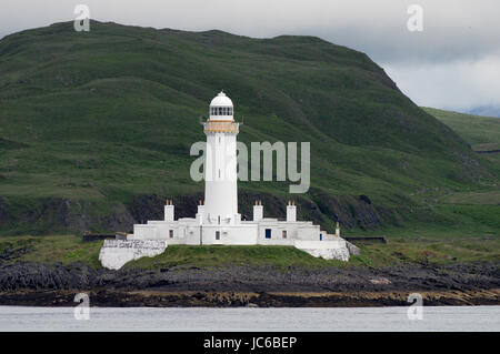 Eilean Musdile faro sul modo per il Isle of Mull nelle Ebridi Interne Foto Stock