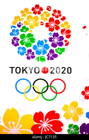 Tokyo, Giappone - 12 dicembre: Poster di 2020 Olimpiadi di estate al Metropolitan Government Office Building in Shinjuku, Tokyo, Giappone il 12 dicembre 2013. Il 7 settembre 2013 nel corso della 125a sessione del COI a Buenos Aires, Tokyo ha vinto la loro offerta di ospitare i giochi. Tokyo già ospitato le 1964 Olimpiadi di estate. Foto Stock