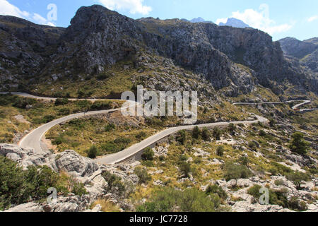 Gebirgsstraße auf Mallorca Foto Stock