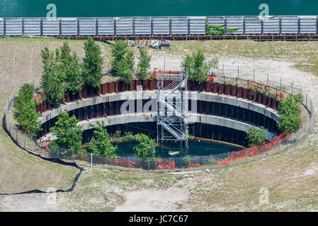 Sito in costruzione della guglia di Chicago Foto Stock