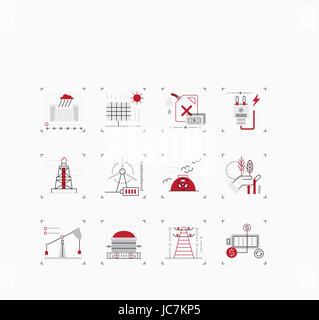 Le icone relative a varie energie Foto Stock
