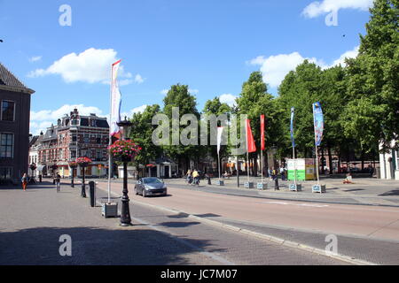 Janskerkhof medievale piazza nel centro di Utrecht, Paesi Bassi in estate Foto Stock