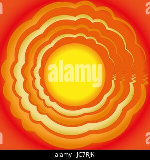 Bright sole estivo sullo sfondo Illustrazione Vettoriale