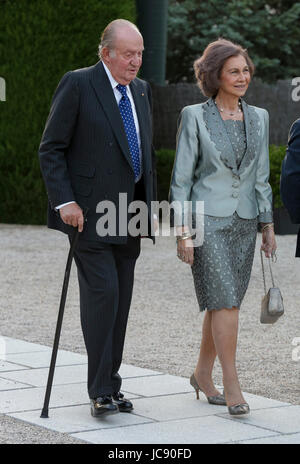 Emerito Re Juan Carlos I e la regina Sofia di Grecia durante il tributo 'Dialogo' Asotietion in Spagna a Madrid, mercoledì 15 giugno, 2017 Foto Stock