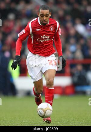 DEXTER BLACKSTOCK Nottingham Forest FC MASSA città di Nottingham Inghilterra 02 Gennaio 2010 Foto Stock