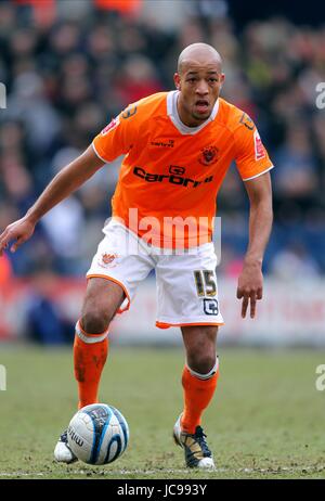 ALEX BAPTISTE BLACKPOOL FC DEEPDALE Preston Inghilterra 13 Febbraio 2010 Foto Stock