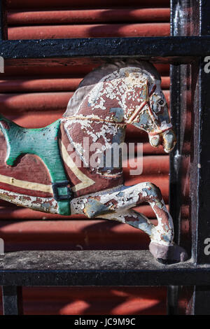 Dettaglio cavallo da Central Park merry-go-round New York City Foto Stock