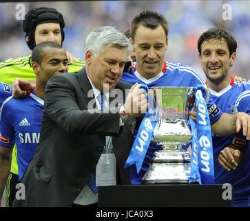 CARLO ANCELOTTI LUOGHI FA Chelsea FC MANAGER lo stadio di Wembley a Londra Inghilterra 15 Maggio 2010 Foto Stock