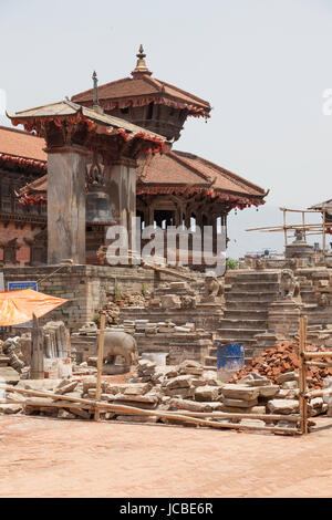 Dopo il terremoto del 2015 in Patan Durbar Square,Nepal,Patan,Asia dopo il terremoto del 2015 Foto Stock