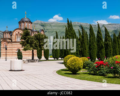 Trebinje, Bosnia Erzegovina - 28 Maggio 2017 - Hercegovačka Gračanica, un Serbo monastero ortodosso situato sulla collina Crkvina a Trebinje, Bosnia Foto Stock