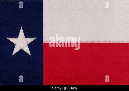 Illustrazione di un flag di stato del Texas in America con un look grunge. Foto Stock