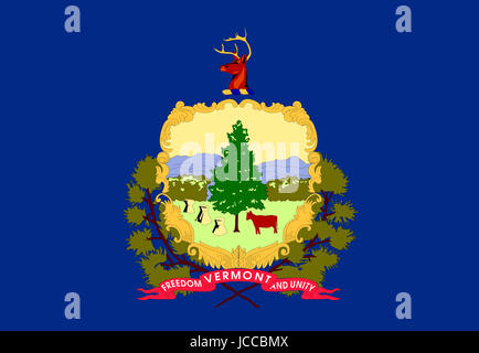 Illustrazione di un flag di stato del Vermont in America Foto Stock