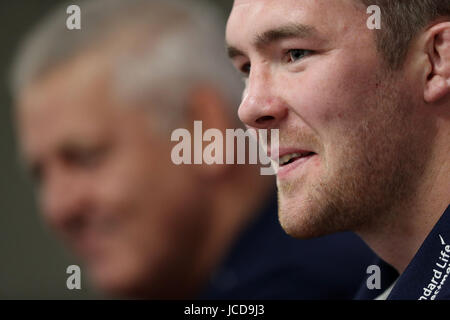 Inglesi e irlandesi Peter Lions O'Mahony durante la conferenza stampa a Rotorua International Stadium. Foto Stock