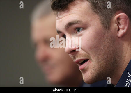 Inglesi e irlandesi Peter Lions O'Mahony durante la conferenza stampa a Rotorua International Stadium. Foto Stock