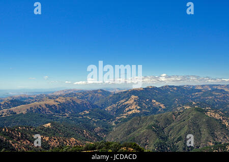 Vista dal Monte Hamilton, Santa Clara; County, California, Stati Uniti d'America Foto Stock