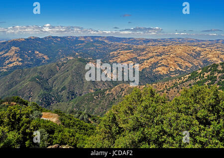 Vista dal Monte Hamilton, Santa Clara; County, California, Stati Uniti d'America Foto Stock