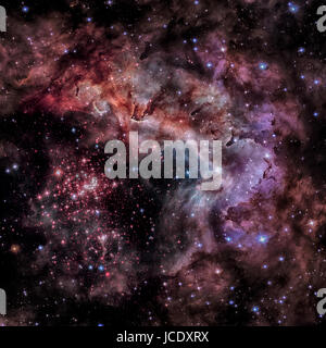 Westerlund 2 è un compatto oscurato giovane stella cluster nella Via Lattea. Super star cluster nella costellazione carina. Gli elementi di questa immagine furnis Foto Stock