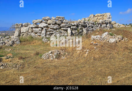 Ggantija megalitiche del neolitico 5500 anni vecchio tempio preistorico sito complesso Gozo, Malta Foto Stock