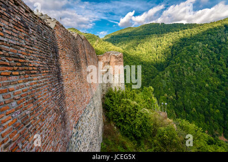 Fortezza di Poenari una volta posseduto da Vlad l'Impalatore (il leggendario Dracula) Foto Stock