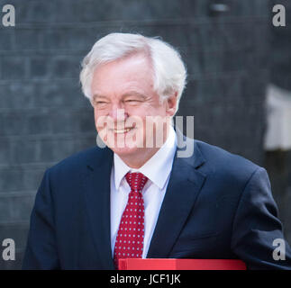 Londra, Regno Unito. 15 GIU, 2017. David Davis, BREXIT Segretario, arriva a Downing Street dopo la Torre di Londra il blocco fire Credito: Ian Davidson/Alamy Live News Foto Stock