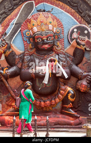 Kala Bhairav in Durbar Square (Basantapur Darbar Kshetra) Kathmandu in Nepal Foto Stock