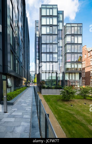 Vista del nuovo QuarterMile di lusso di sviluppo di proprietà residenziale a Simpson Loan a Edimburgo, Scozia, Regno Unito. Foto Stock