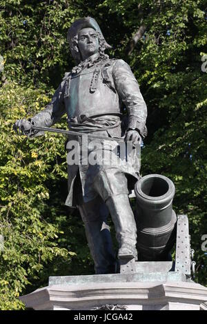 Statua di Ammiraglio di Peter Tordenskjold a Oslo, Norvegia Foto Stock