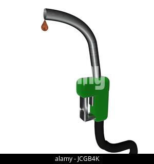 Pompa benzina isolato su bianco, 3D render Foto Stock