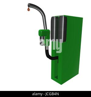 Pompa benzina isolato su bianco, 3D render Foto Stock