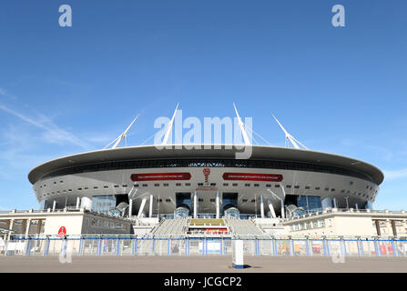 Una vista generale dello Stadio Krestovsky, casa di Zenit San Pietroburgo. PREMERE ASSOCIAZIONE foto. Data immagine: Giovedì 15 giugno 2017. Il credito fotografico dovrebbe essere: Adam Davy/PA Wire. Foto Stock