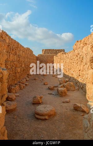 Le rovine della fortezza di Masada, Israele Foto Stock