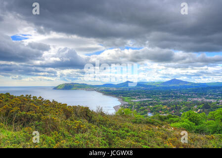 La vista dalla collina di Killiney a Dublino, Irlanda. Foto Stock