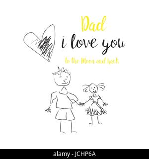 La festa del papà lo sfondo della scheda Illustrazione Vettoriale