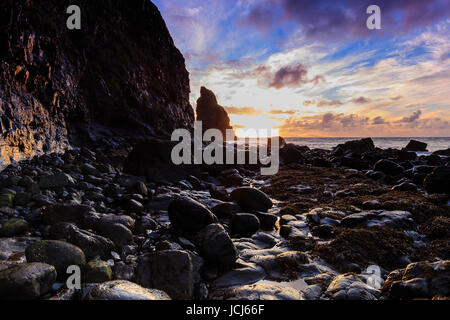 Talisker Bay tramonto, Isola di Skye Foto Stock