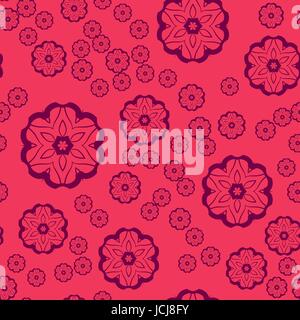 Seamless pattern , forme rotonde su sfondo rosa vettore, seamless ornato piastrella per dono carta di avvolgimento Illustrazione Vettoriale