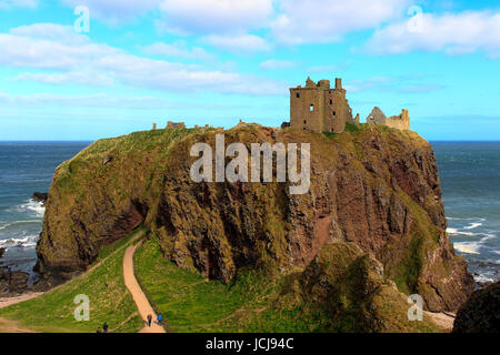 Castello di Dunnottar rovine, vicino a Stonehaven, Scotland, Regno Unito Foto Stock