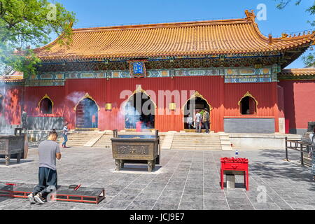 Yonghe Gong Lama tempio buddista, Pechino, Cina Foto Stock